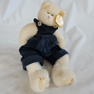 Ty "Ivory" #6062 Beanie Cat Blue Jumpsuit